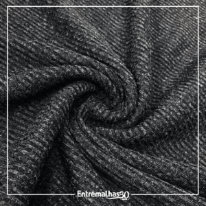 Malha Canelada Mariana - Preto