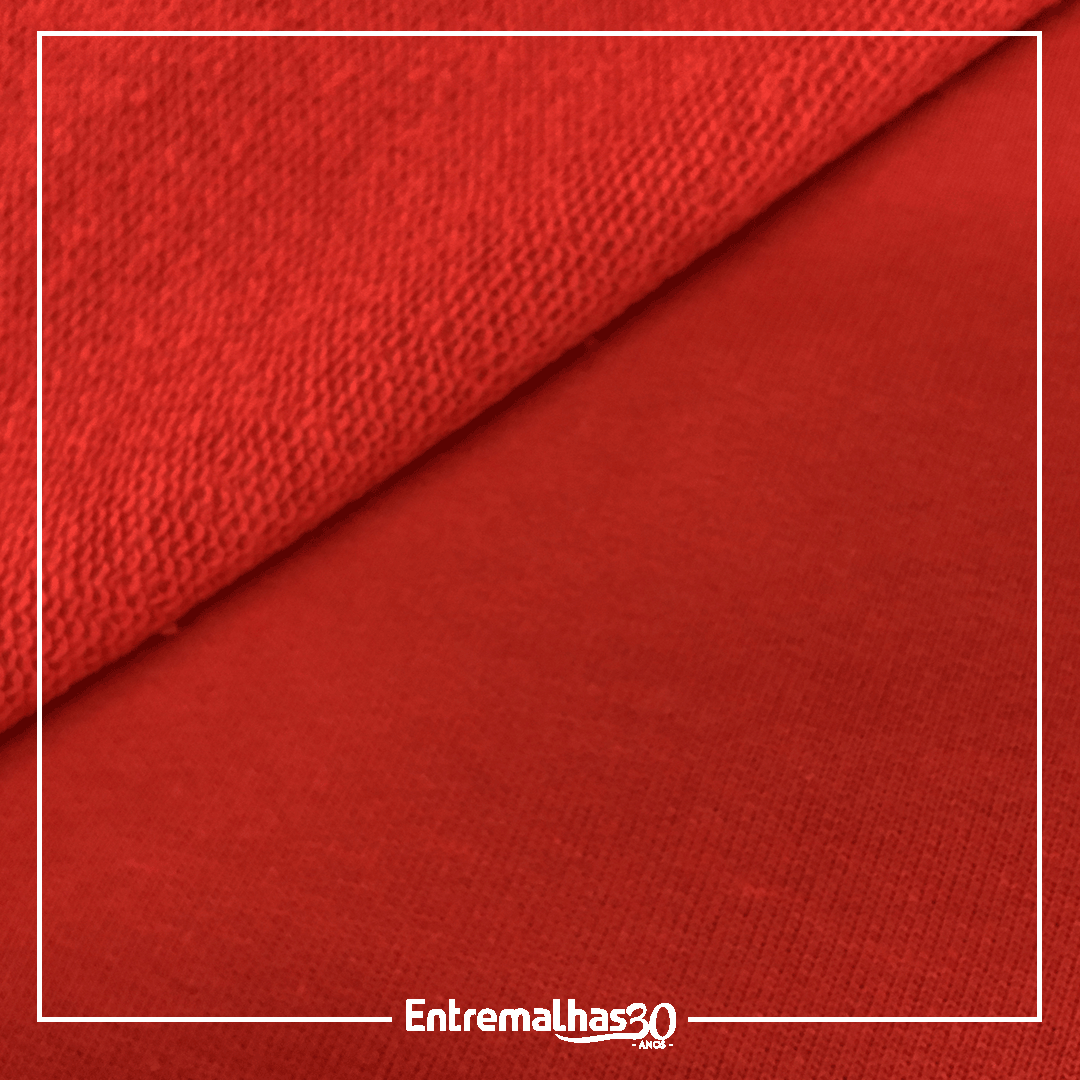 Tecido Moletom Careca 3 Cabos - Vermelho