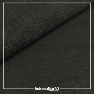 Tecido Moletom Careca 3 Cabos - Preto