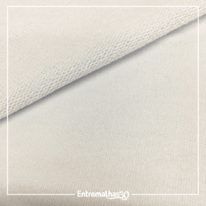 Tecido Moletom Careca 3 Cabos - Branco