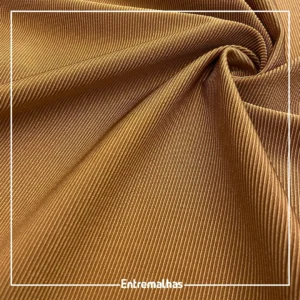 Tecido Lycra Trilobal Rib - Caramelo 6344