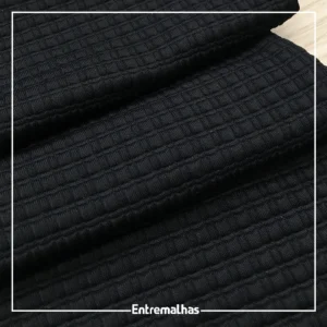 Tecido Lycra Tweed - Preto 500