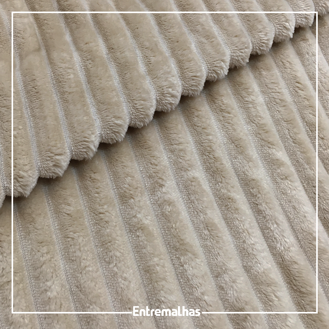 Malha Fleece Stripes - Bege