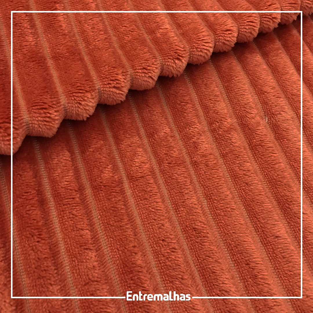 Malha Fleece Stripes - Terracota