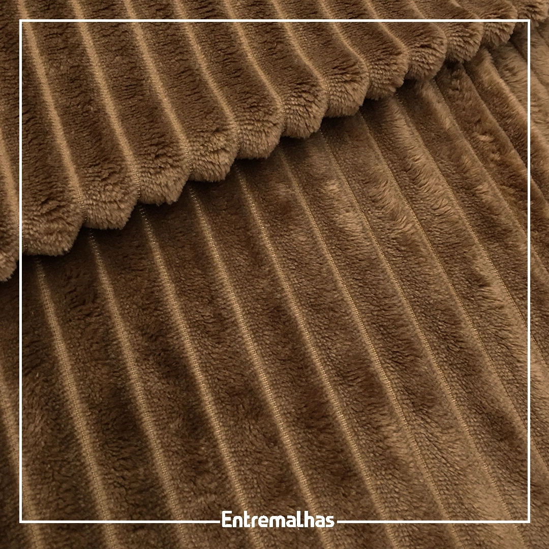 Malha Fleece Stripes - Marrom