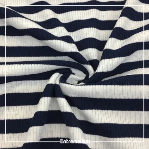 Malha Canelada Listrada - Azul