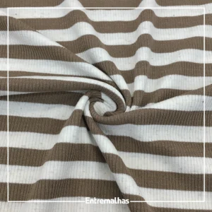 Malha Canelada Listrada - Bege