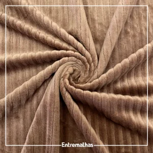 Malha Aveludada Canelada - Caramelo 289