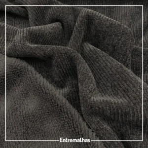 Malha Dublada Canelada - Preto Ref.:330141