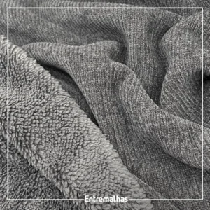 Malha Dublada Canelada - Cinza Ref.:330141