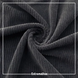 Tecido Plush Cotele - Cinza