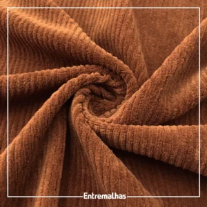 Tecido Plush Cotele - Caramelo