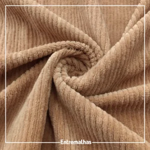 Tecido Plush Cotele - Bege