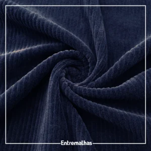 Tecido Plush Cotele - Azul