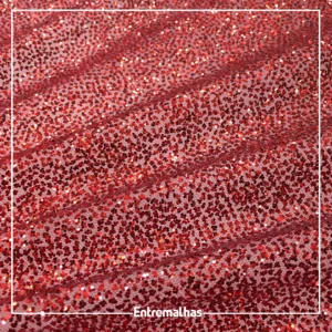 Tecido Tule Glitter - Vermelho