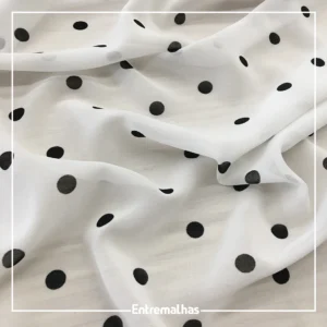 Tecido Estampado Poá - Branco