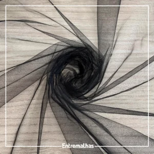 Tecido Tule Diamante - Preto