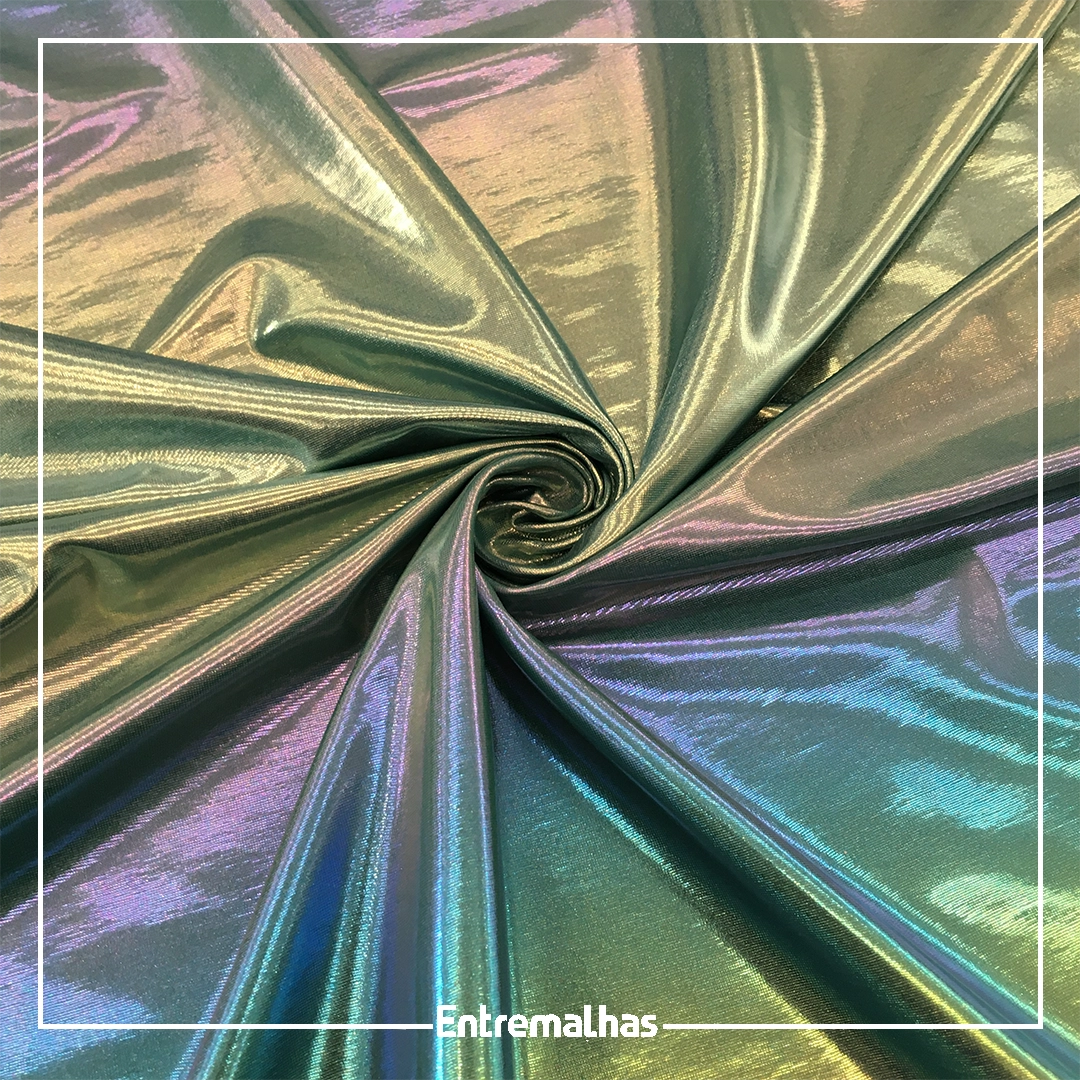 Tecido Malha Shine Arco-íris - Verde