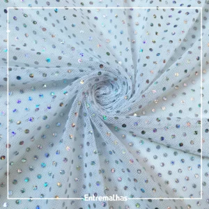 Tecido Tule Holográfico - Branco