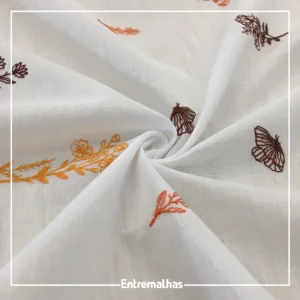 Tecido Cotton Bordado - Branco