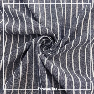Tecido Cotton Touch Listrado - Branco/Azul