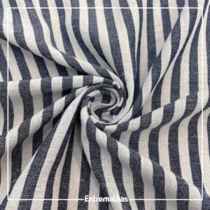 Tecido Cotton Touch Listrado - Branco/Azul