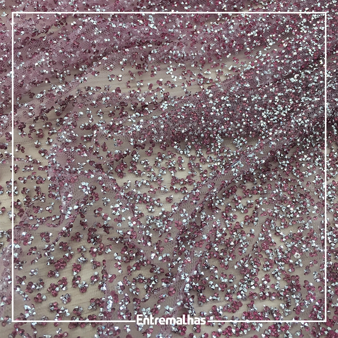Tecido Diamante Quebrado - Rosa