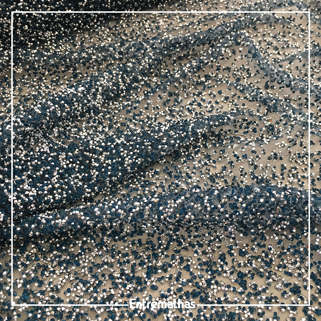 Tecido Diamante Quebrado - Azul