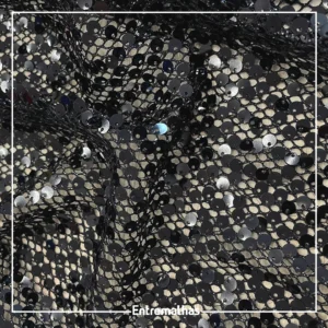 Tecido Paetê Shine Lace - Preto Ref.:859927