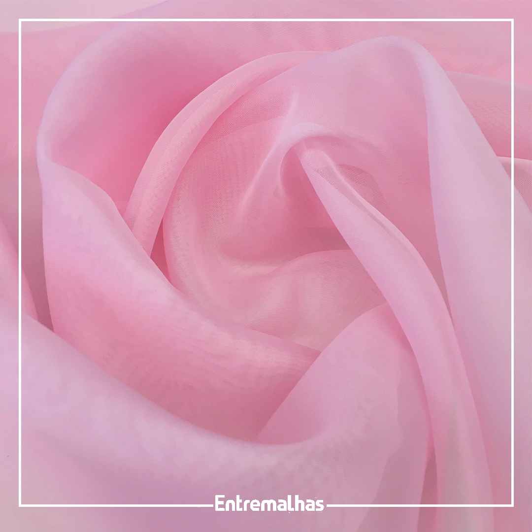 Tecido Voal Importado - Rosa Ref.:886001
