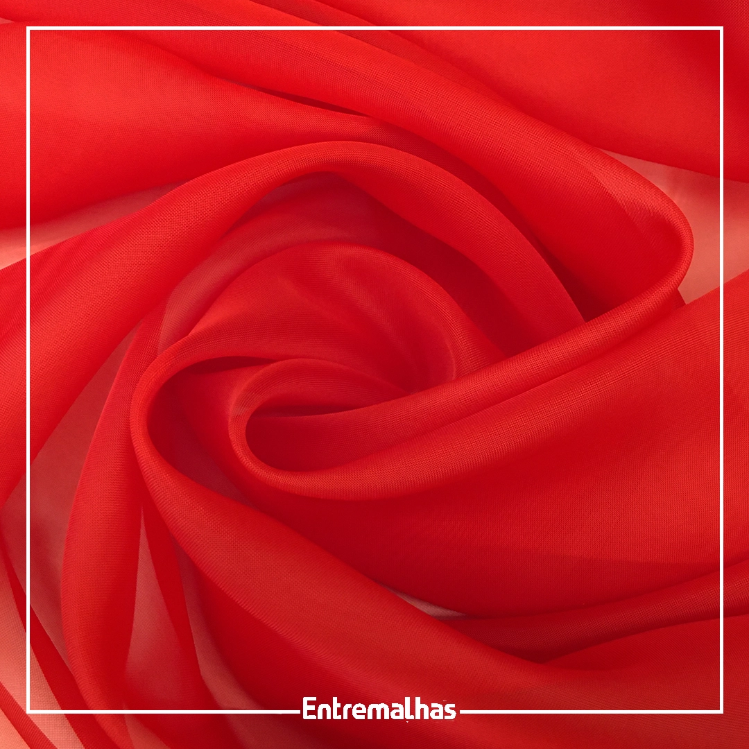 Tecido Voal Importado - Vermelho Ref.:886001