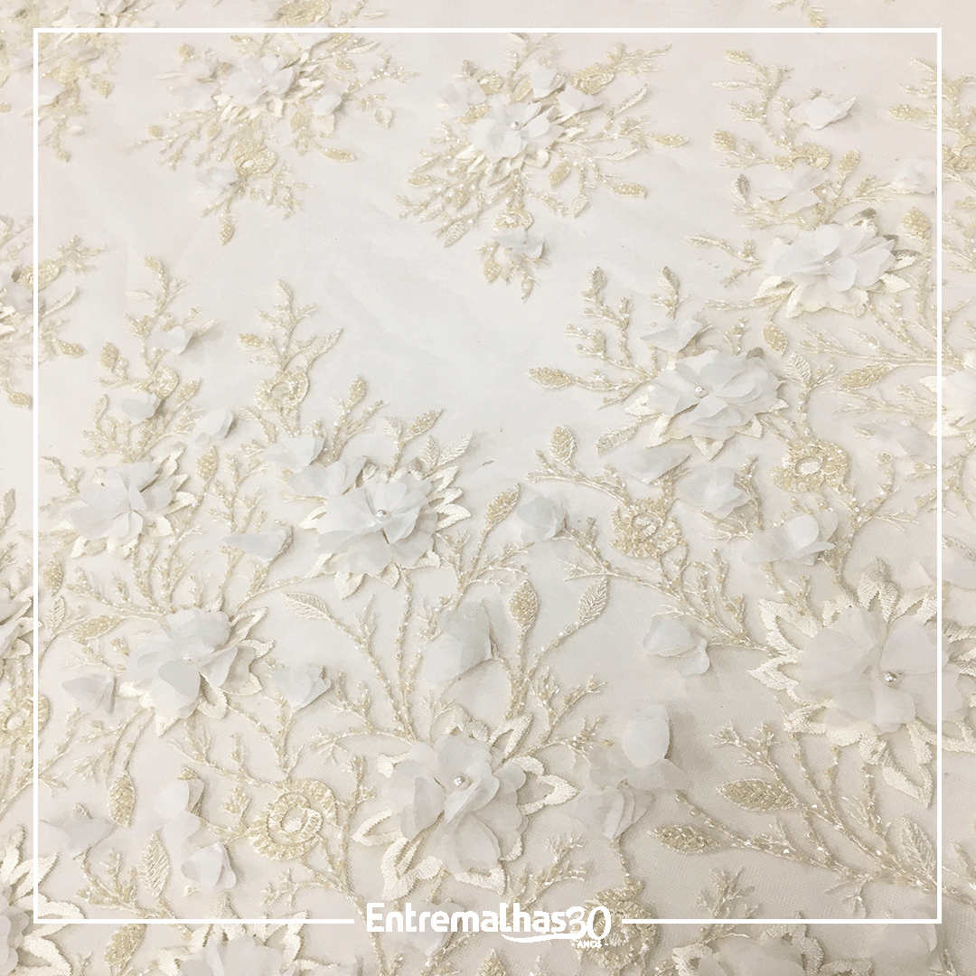 Tecido Renda Noiva - Off-White Ref.: 814142