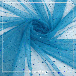 Tecido Tule Constelação - Azul
