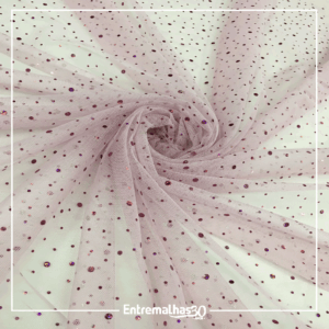 Tecido Tule Constelação - Rosa