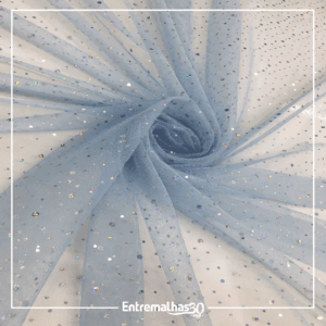 Tecido Tule Constelação - Azul