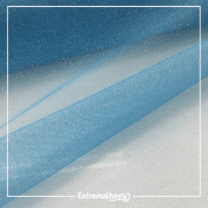 Tecido Tule Cristal - Azul