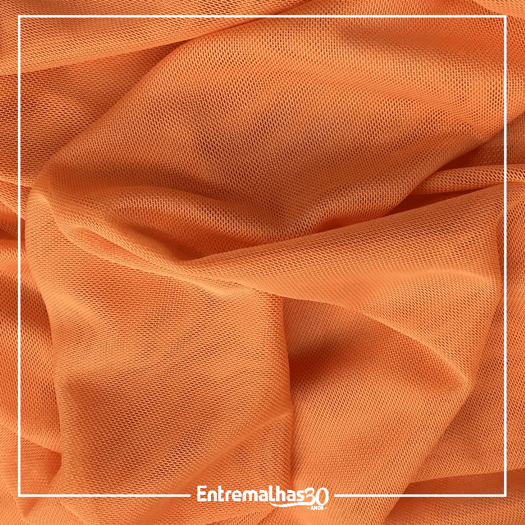 Tecido Lycra Tule Flex - Laranja Ref.:317004