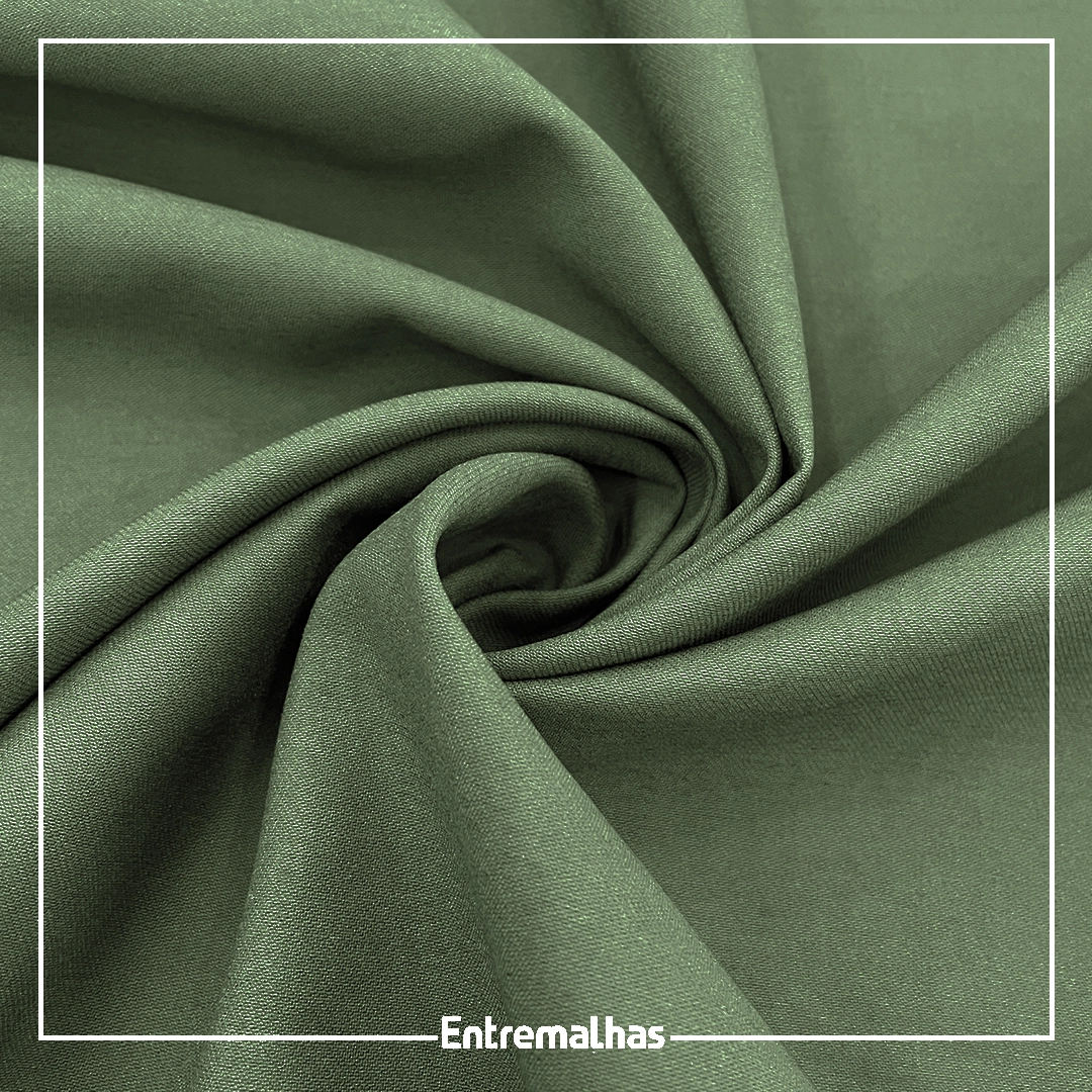 Tecido Rayon Sensorialle Twill - Verde Militar Ref.:859812