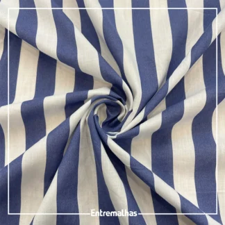 Tecido Santorine Listrado - Azul Ref.:859944