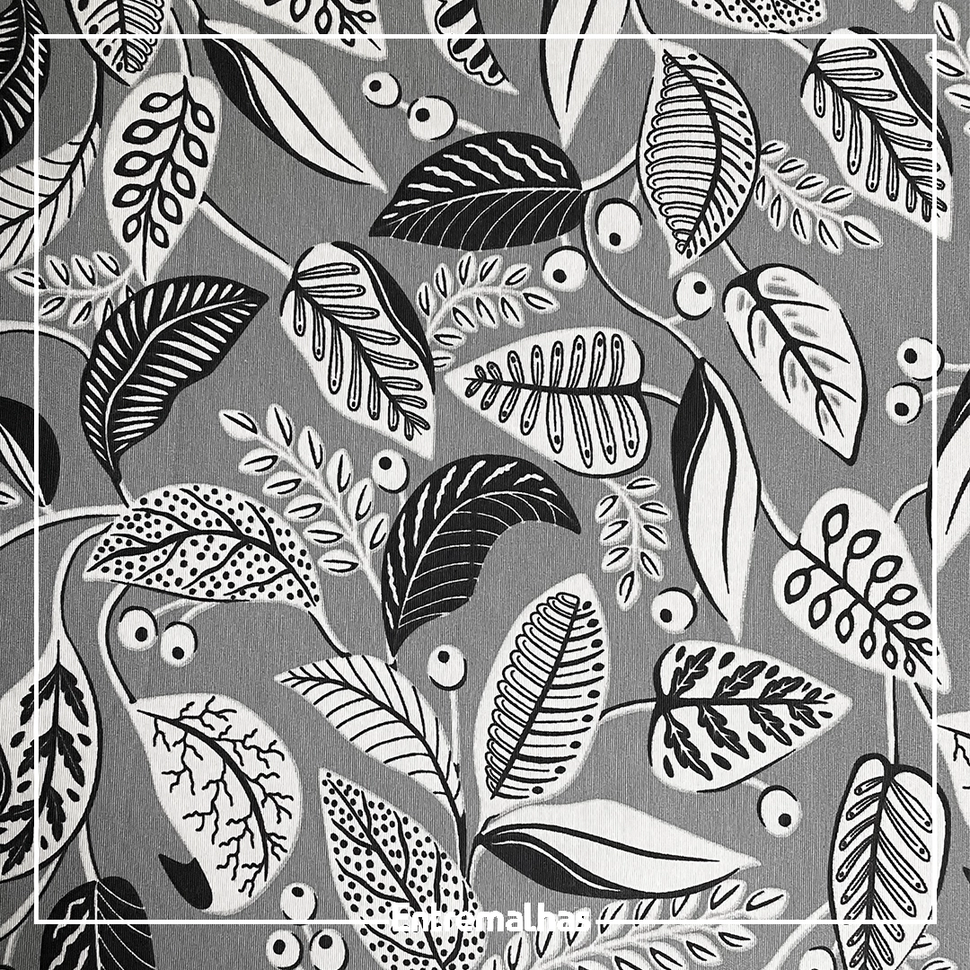 Tecido Belize 6111/A Floral - Cinza Ref.:206096