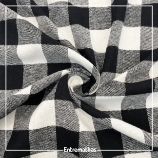 Tecido Flanela Xadrez - Preto Ref.:733014