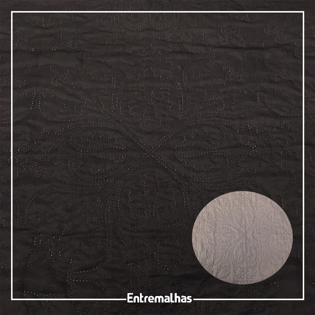 Tecido Matelassê Microfibra - Preto Ref.:858010