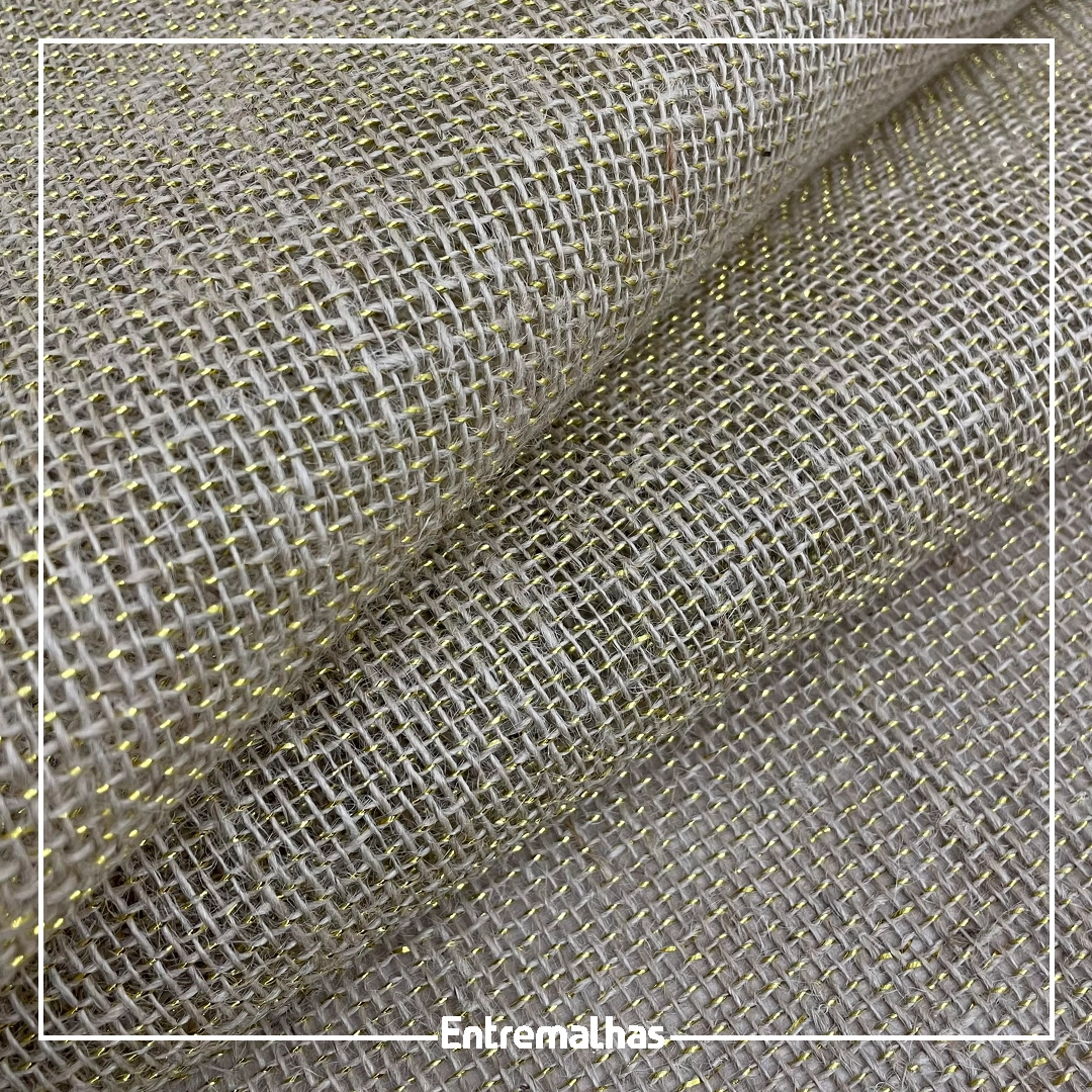 Tecido Juta P9 Trama Média - Dourado