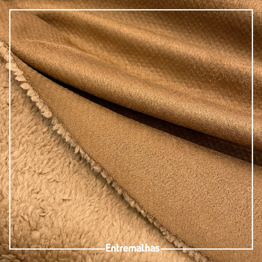 Tecido Suede Com Pele - Caramelo Ref.:858335