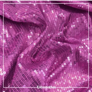 Tecido Malha Paetê - Rosa Ref.:859295