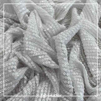 Tecido Paetê Spangle - Branco Ref.:859545