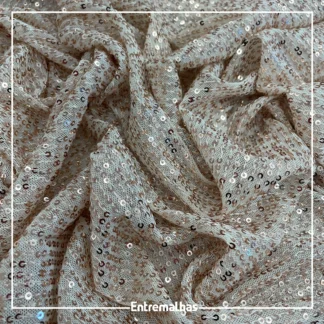 Tecido Paetê Spangle - Bege Ref.:859545