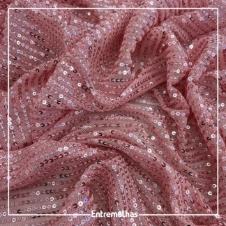Tecido Paetê Spangle - Rose Ref.:859545