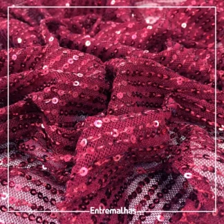 Tecido Paetê Spangle - Bordô Ref.:859545