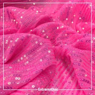 Tecido Paetê Spangle - Rosa Ref.:859545